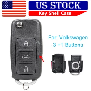 For Volkswagen Beetle Jetta Passat Golf Remote Key Fob Flip Shell Case 4 Buttons - Picture 1 of 10