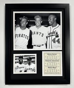 Hank Aaron | Roberto Clemente | Willie Mays | Framed 12"X15" Photo Collage - Picture 1 of 12