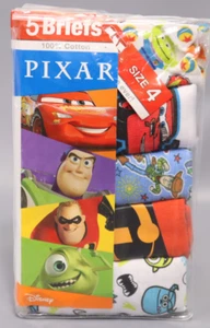 Boys Pixar 5pk Underwear Cars Toy Story Monsters Incredibles Size 4 - Picture 1 of 4