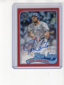 2024 TOPPS JOE CARTER 1989 TOPPS DESIGN RED BORDER AUTO 23/25 TORONTO BLUE JAYS - Picture 1 of 2
