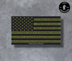 Constitution Preamble American Flag We the People Sticker (Select your Size) - Picture 1 of 7