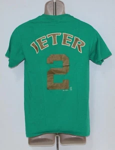 MLB New York Yankees Derek Jeter #2 Majestic Men's Small Dark Green T Shirt - Picture 1 of 4