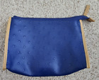 ESTEE LAUDER Cosmetic Makeup Travel Zipper Bag - Blue w/ Polka Dot Pattern