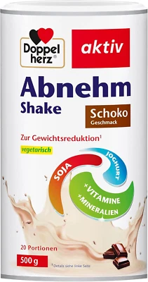 Doppelherz Abnehm Shake Mahlzeitenersatz Schoko 20 vegetarische Portionen