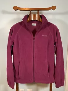 Columbia Fleece Jacket Women's Sz. Large Full Zip Pockets Purple - Picture 1 of 8