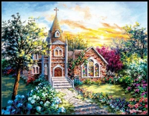 Chart Needlework DIY - Counted Cross Stitch Patterns - A Tranquil Setting - Picture 1 of 2