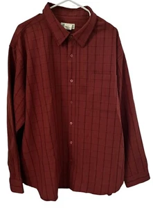 Vintage Haband Shirt Mens XXL Rust Plaid Retro Long Sleeve Button Down Pocket - Picture 1 of 9