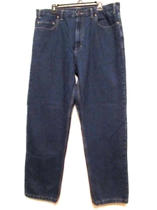 Pantalones de mezclilla BERNE para hombre 38x32 azul lavado medio pierna recta 5 bolsillos ropa de trabajo - Imagen 1 de 18