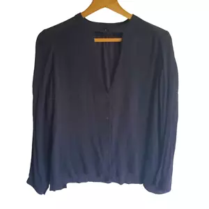 Lush Nordstrom Top XS Black Choker Plunge V Neck Button Up Dressy Sexy Classic - Picture 1 of 10