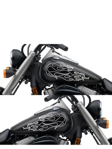 FGD Universal Ghost Flames Motorcycle Gas Tank Decal / Sticker Set 13" x 5.5"  - Picture 1 of 3