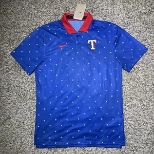 Nike Texas Rangers Men's Size Small Royal Legacy Polo Icon Vapor Performance - Picture 1 of 10