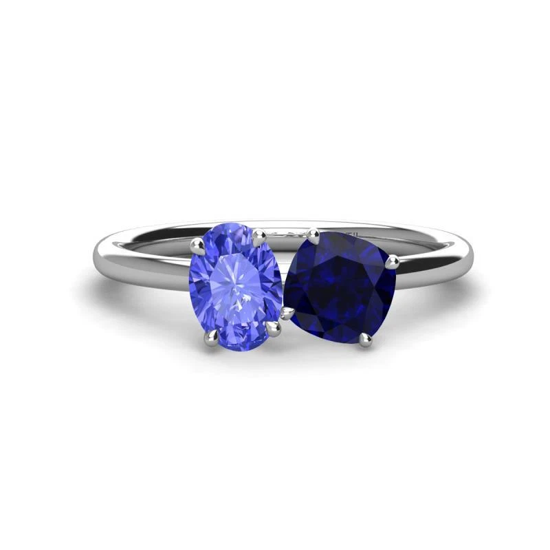 Tanzanite & Blue Sapphire Duo Engagement Ring 2 5/8 ctw 14K Gold JP:273636 - Image 1 of 1