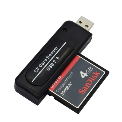 CF Card Reader High-Speed for Type I & II CompactFlash USB 2.0 Plug & Play - Image 1 of 4