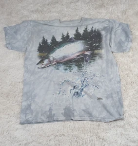 Vintage The Mountain Fish Animal Nature Bass T Shirt XXL Tie Dye - Picture 1 of 13