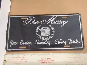 Vintage Dealership License Plate Don Massey Cadillac Michigan Metal Rustic - Picture 1 of 2