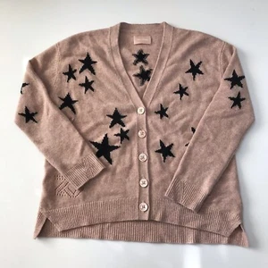 Zadig & Voltaire Mirka Star 100% Cashmere Cardigan Sweater M Medium Button Pink - Picture 1 of 20