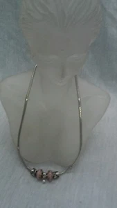 Pandora sterling silver 925 with glass charms pearl charm (5 charms ) necklace - Picture 1 of 3