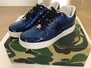 Autentica scimmia da bagno bape bape sta icon blu navy uomo US 8 nuova bapesta - Foto 1 di 13