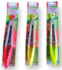 Kitchen Tongs Colourful Cooking Serving Nylon Stainless Steel Handle Utensil
