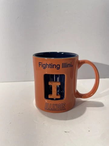 Illinois Fighting Illini Ceramic Coffee Mug With Spinning Logo Ceramic College Cover