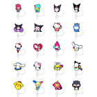 20Pcs Mymelody Kuromi HelloKitty Cover Reusable Cup Straw Tips Drinking Dust Cap