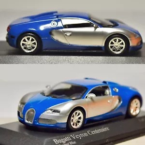 1/43 Minichamps Bugatti Veyron Centenaire Edition Blue Limited Diecast Toy Car - Picture 1 of 9
