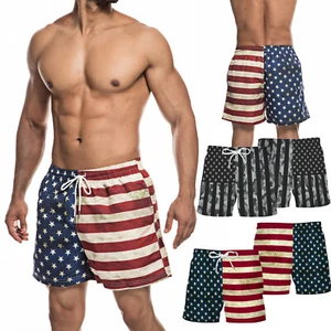 Summer Swim Trunks Surf Shorts Swimwear Trunks Striped Beach Casual Boxers Pants - Picture 1 of 7