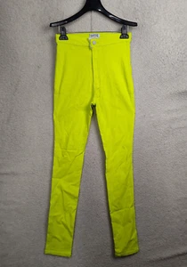 Swank A Posh Girls Jeans XL Lime Green Cotton High Rise Stretch Skinny Trousers - Picture 1 of 20