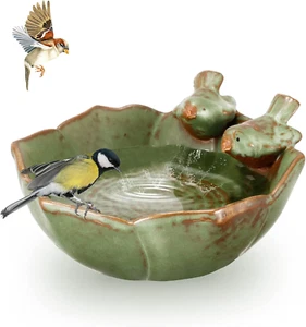 Bird Feeders for the Garden, Bird Bath Bowl, Retro Finish Bird Food Container H - Picture 1 of 12