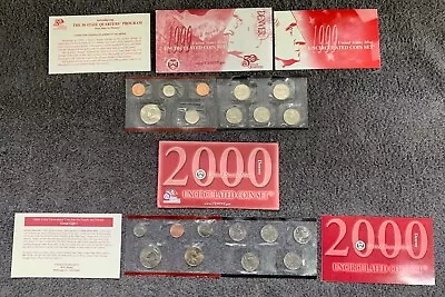 1999 & 2000 United States Mint Coin Sets Denver Quarter 2 Sets 20 Coins - Image 1 of 4