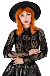 Restyle Witchy Sexy Bodysuit - Inverted Cathedral - Velvet Cotton One-Piece - Picture 1 of 11