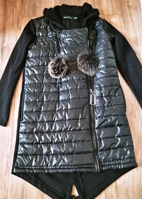 PHILIPP PLEIN MUJER CHAQUETA NEGRA CAPUCHA PARKA (L6 Foto 1 de 4