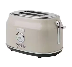 HADEN 75003 Dorset 900-Watt 2-Slice Wide Slot Putty Retro Toaster + Crumb Tray - Picture 1 of 8