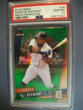 CHRISTIN STEWART 2019 Topps Finest Green Refractor #24 PSA GEM MINT 10 RC Tigers