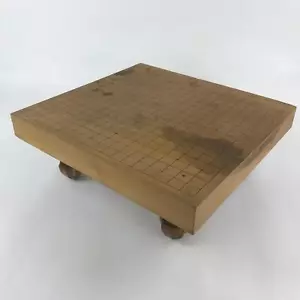 Japanese Wood Go Board Vtg Table Game Goban Leg Heso Igo 19X19 Grid GB81 - Picture 1 of 10