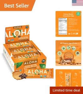 Delicious Organic Peanut Butter Chocolate Chip Bars - Vegan & Low Carb, 12 Count - Picture 1 of 10