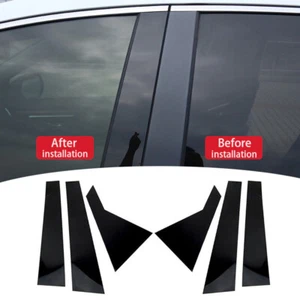 For Hyundai Sonata 2015-2019 6pcs Pillar Post Window Door Cover Trim Black - Picture 1 of 24