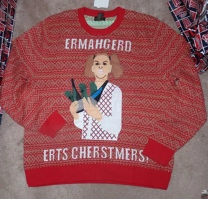 NEW ALEX STEVENS Ugly Christmas Holiday XMAS Sweater Men 2XL OMG Ermahgerd A445 - Picture 1 of 1