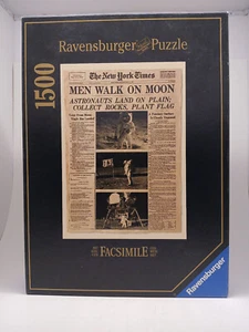 Ravensburger Men Walk on Moon, The New York Times 1500 Pcs Facsimile - Foto 1 di 3