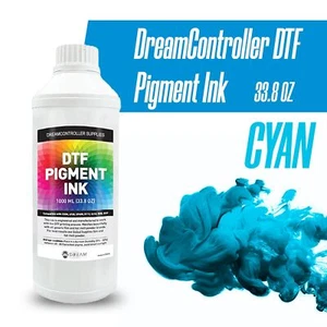 DreamController DTF Cyan Pigment Ink 33.8 OZ - Water-Based Ink for DTF Printers - Picture 1 of 5