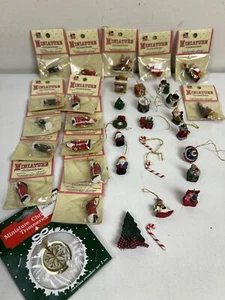 Vintage Christmas Ornaments lot of 35 Miniature Resin various mini figures - Picture 1 of 10