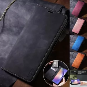 Magnetic Flip Wallet Leather Case For All Samsung Galaxy Models with Card Slots - Picture 1 of 11