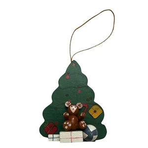 Nurseryman's Christmas Tree Christmas Ornament Red White Wood Vintage - Picture 1 of 4