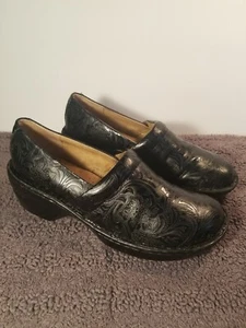 Bass Sheena Damen-Clog schwarz verziert veganes Leder bequem Größe 8,5M - Bild 1 von 10