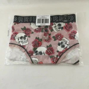 Torrid Size 0 Torrid Logo Light Pink Skull Floral Cotton Cheeky Panty NEW - Picture 1 of 6