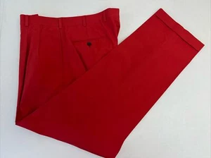 SPRING/SUMMER Brooks Brothers Men's Solid Red Cotton Khaki Pants 36X34 $138 - Picture 1 of 8