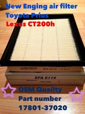 Filtro de aire del motor para TOYOTA PRIUS,LEXUS CT200H NX300H 10-15,17801-37020 Foto 1 de 4