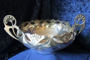 Large Antique German WMF Art Nouveau Silver Plated DIh Bowl Twin Handled A/F - Picture 1 of 12