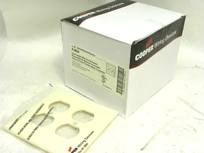 20 cubiertas de placa de pared para receptáculo dúplex irrompibles Cooper Almond tamaño mediano 2G PJ82A Foto 1 de 4