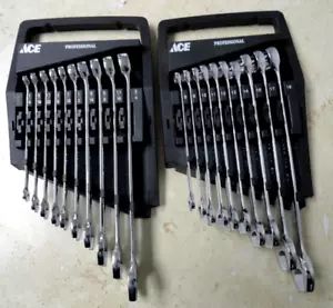 Lot Of 2 Brand New Ace Pro Wrench Sets Metric 8mm - 19mm SAE 1/4" - 3/4" - Picture 1 of 4